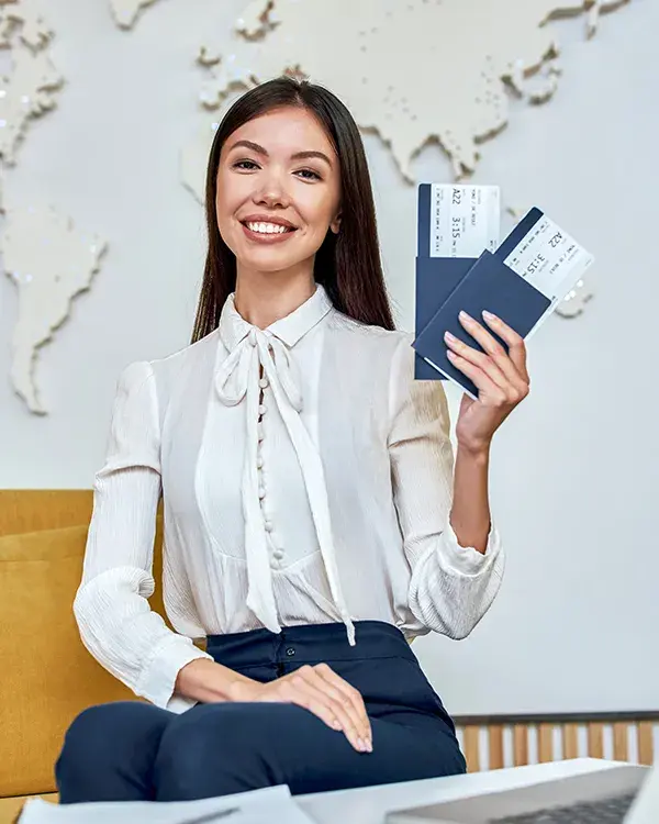 young woman travel agent